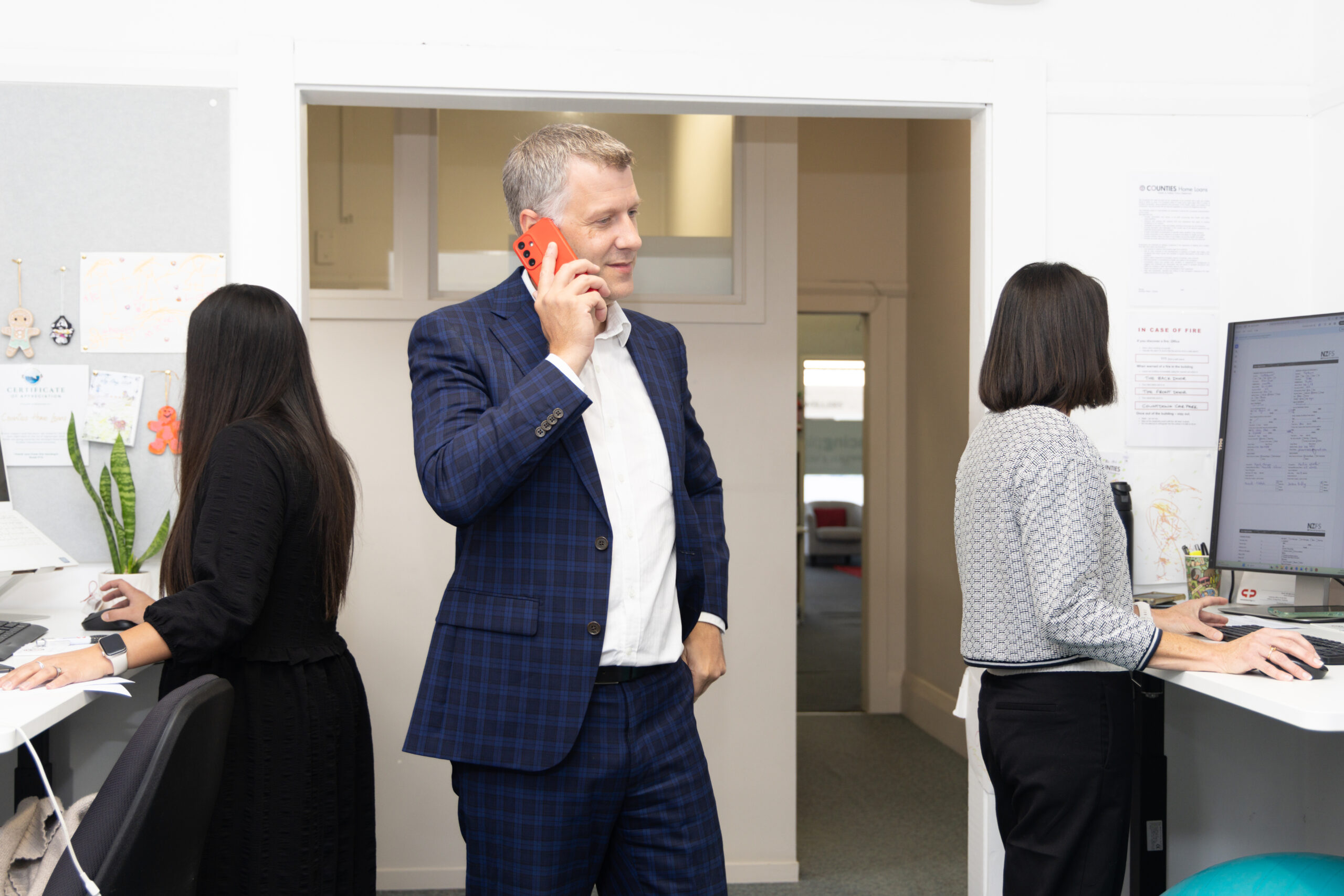 Man on a phone in a office